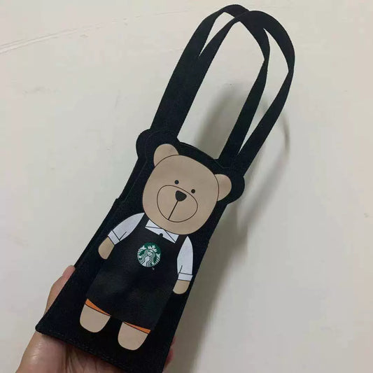 Starbucks Taiwan Bearista Bear Tumbler Bag Black