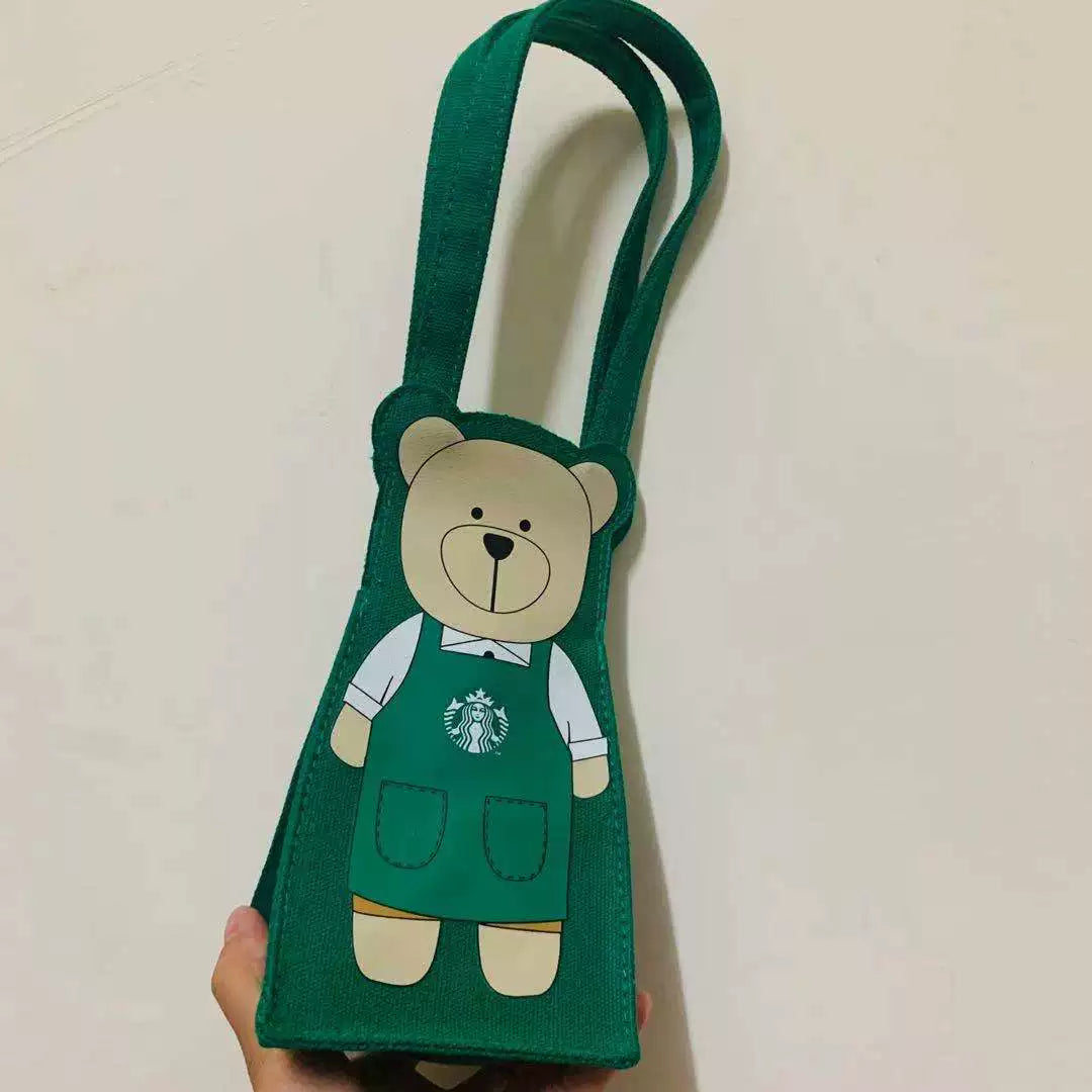 Starbucks Taiwan Bearista Bear Tumbler Bag Green