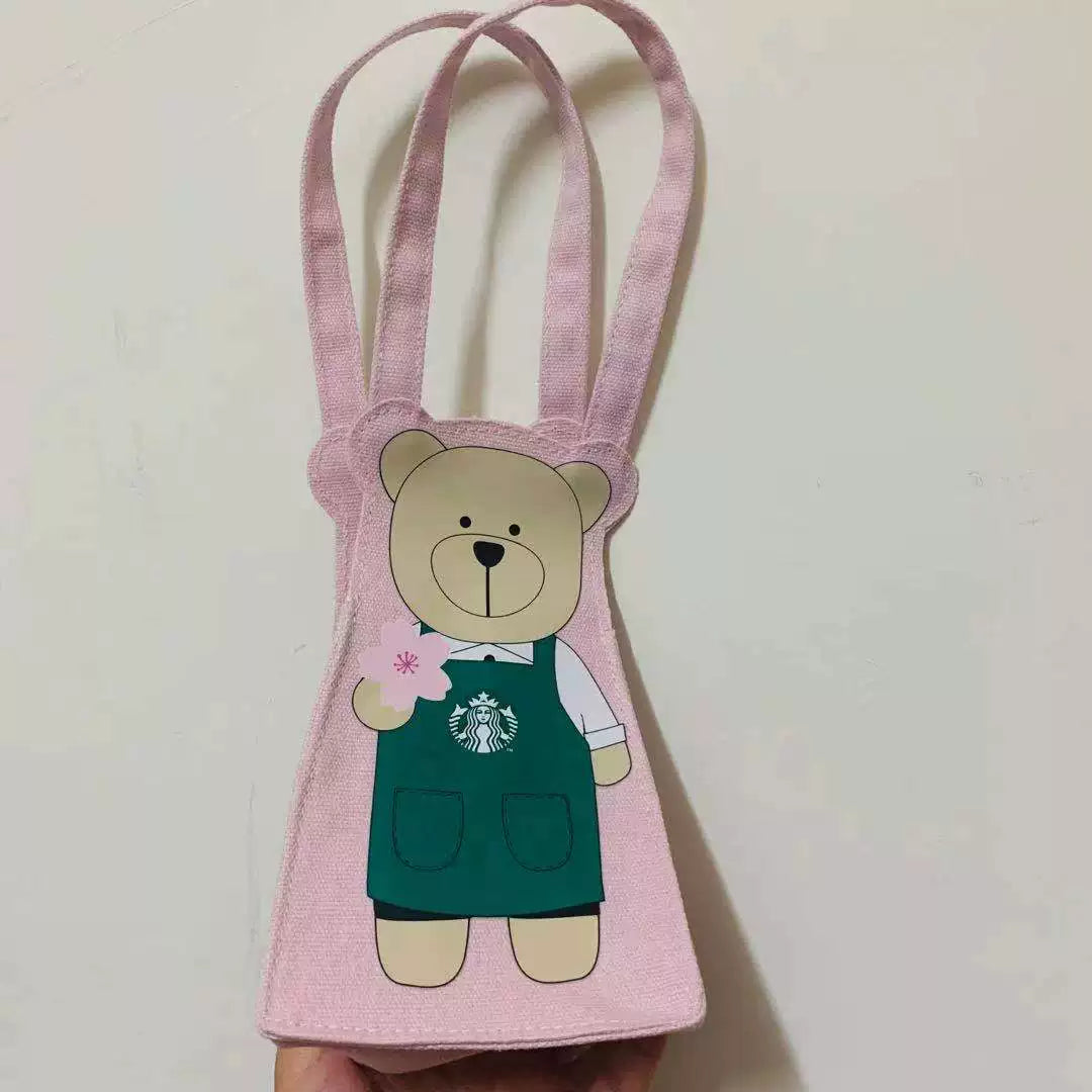 Starbucks Taiwan Bearista Bear Tumbler Bag Pink