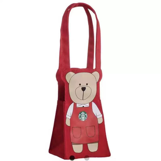 Starbucks Taiwan Bearista Bear Tumbler Bag Red