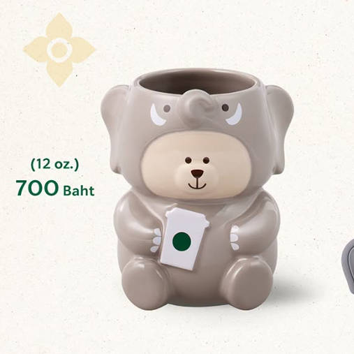 Starbucks Thailand 2026 Bearista Meets Thailand Series Elephant Mug 12oz