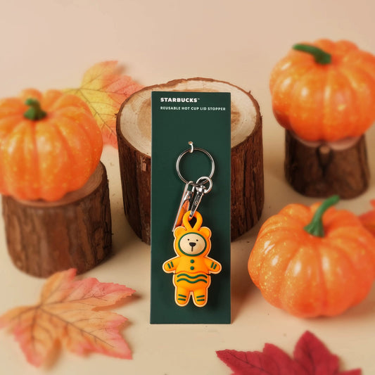 Starbucks Vietnam 2025 Pumpkin Spice Latte series Pumpkin Bear Manager Keychain