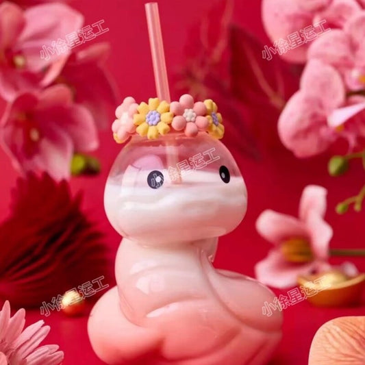 Starbucks China 2025 snake new year straw glass cup 885ml Starbucks loveinstarbucks