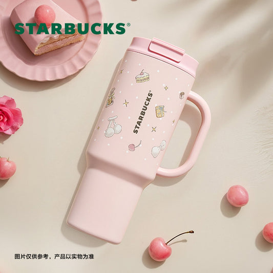 Starbucks China Summer 2026 Dessert Party Series Pink Double Stainless Steel Cup 1189ml 41.85oz
