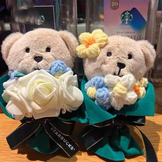 Starbucks China 2025 Valentine's Day Flower Bearista Keychain