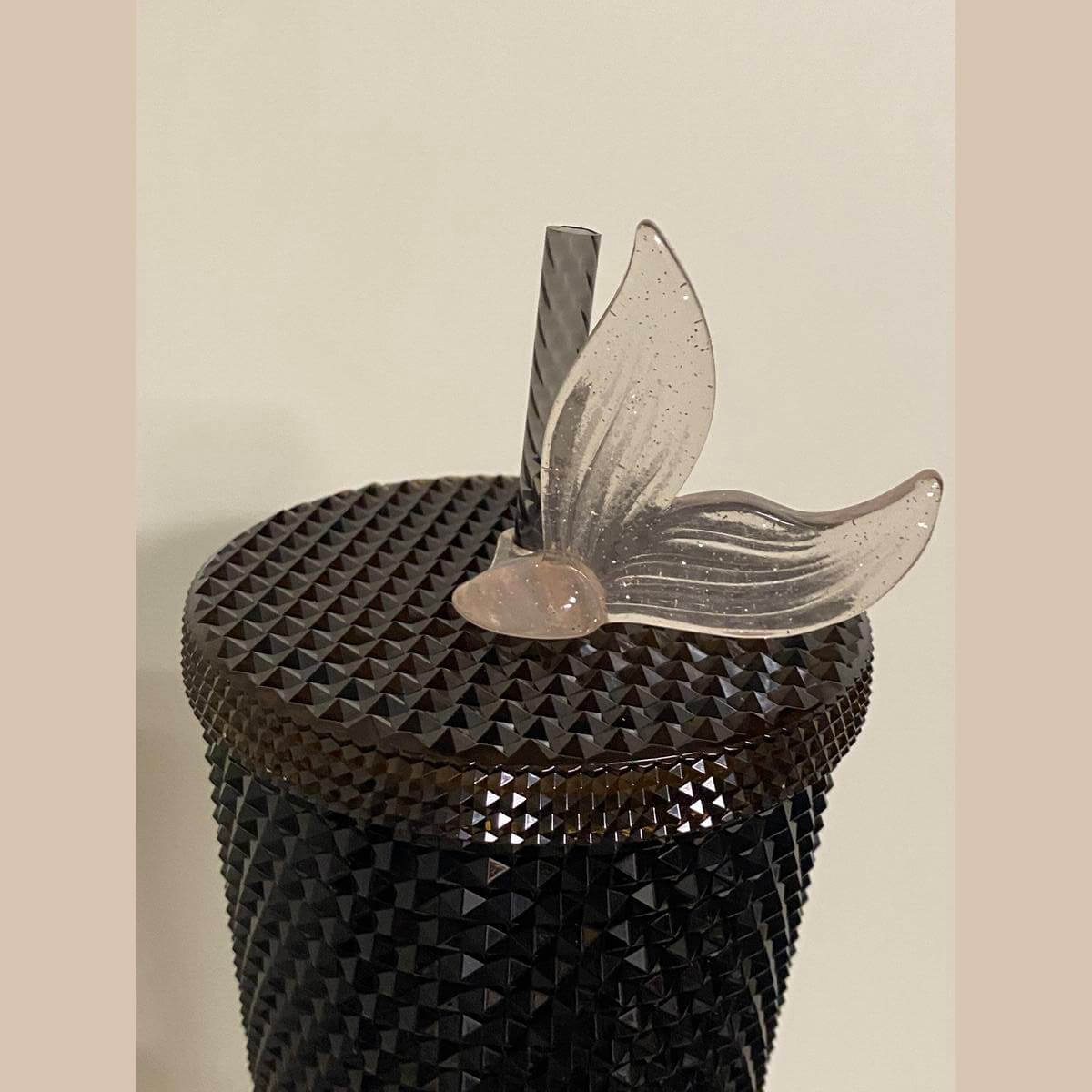 Starbucks Taiwan 2024 26th anniversary black studded straw cup with topper loveinstarbucks loveinstarbucks