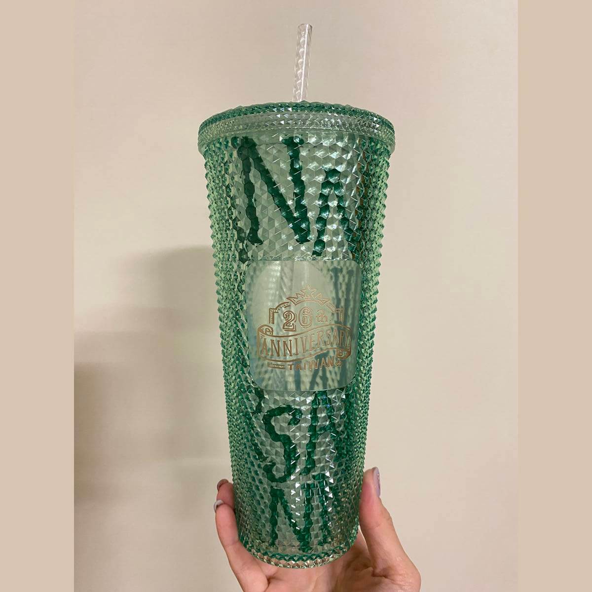 Starbucks Taiwan 2024 26th anniversary green studded straw cup loveinstarbucks loveinstarbucks