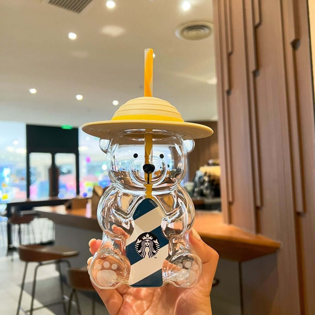 Starbucks Korea 2022 summer yellow hat bear glass loveinstarbucks loveinstarbucks