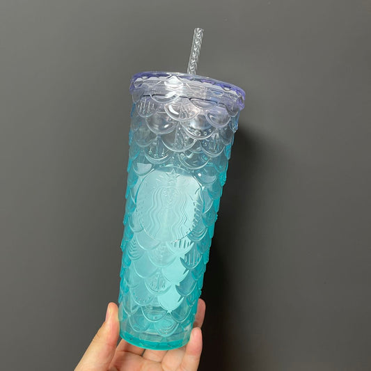 Starbucks Taiwan 2024 ocean series Ombre blue scale straw cup 24oz Starbucks loveinstarbucks