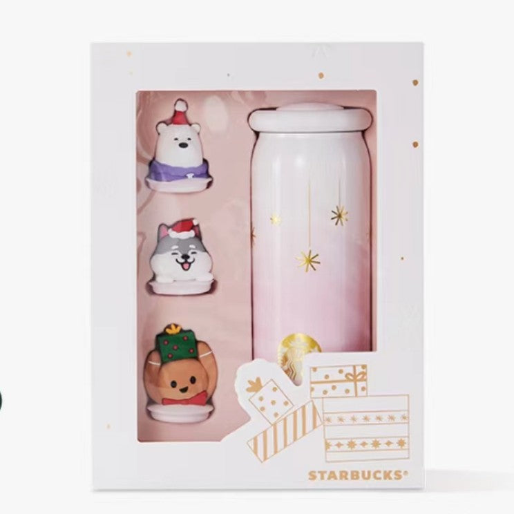 Starbucks China 2023 Christmas cute pet series Stainless steel thermos cup gift box Starbucks loveinstarbucks