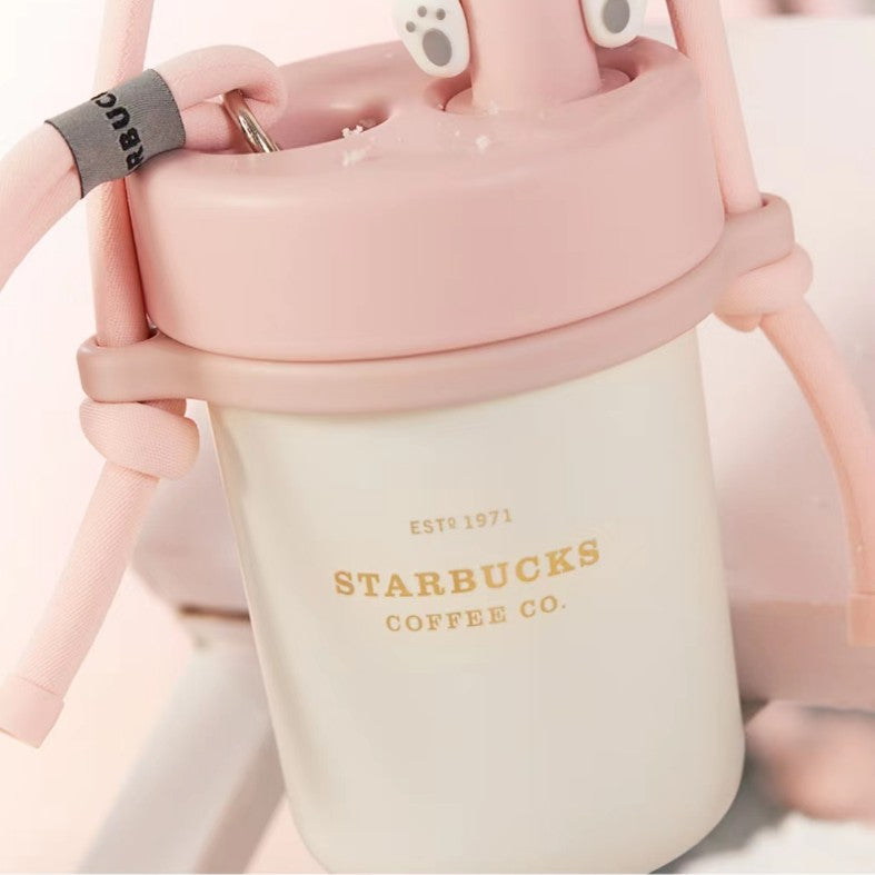 Starbucks China 2023 Christmas cute pet series stainless steel straw cup 490ml Starbucks loveinstarbucks