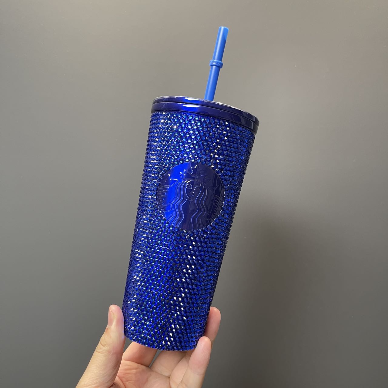 Starbucks Philippines 2023 blue rhinestones cold water straw cup 16oz loveinstarbucks loveinstarbucks