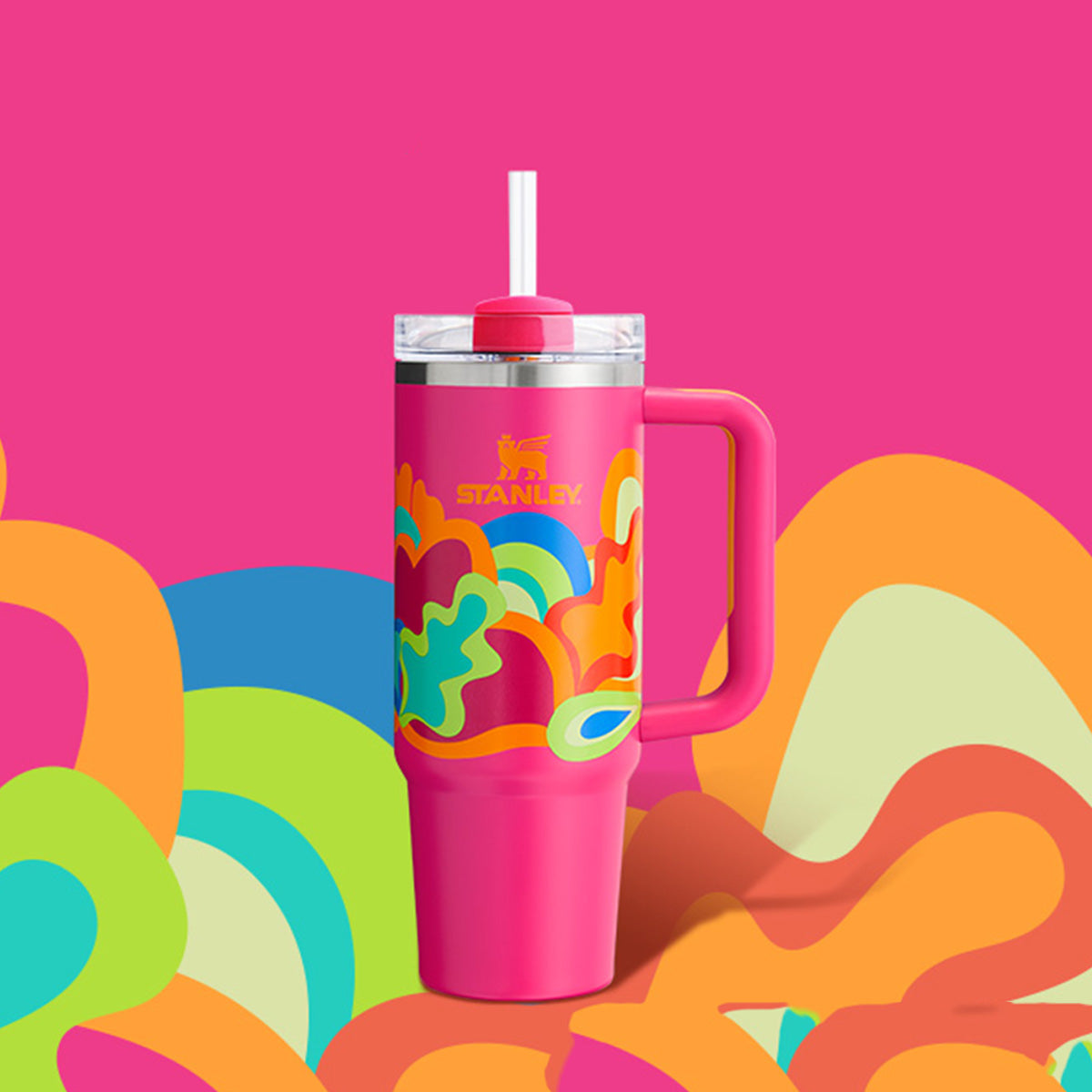 Stanley China version Dopamine pink Stainless steel cup 887ml 30oz Stanley loveinstarbucks