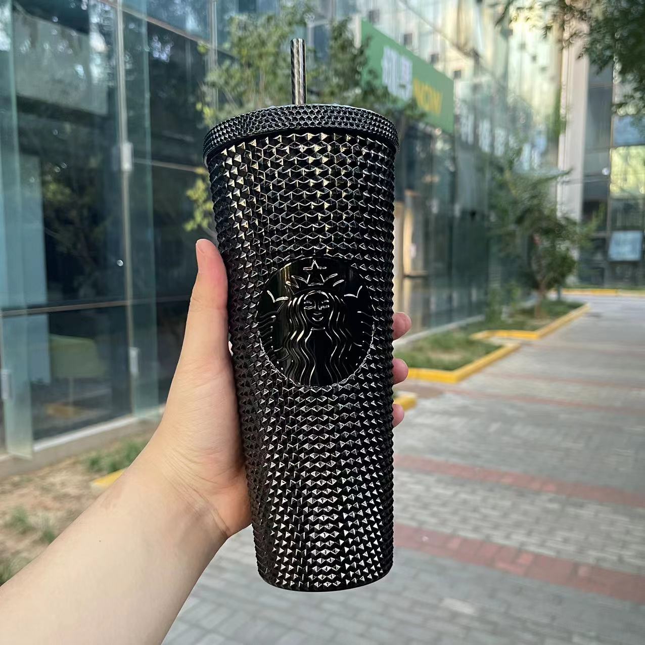 Starbucks Philippines 2023 bling black midnight cold straw studded cup 24oz Starbucks loveinstarbucks
