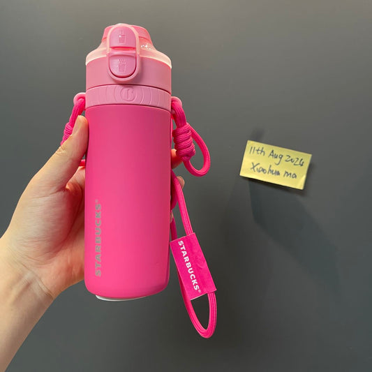 Flaw Starbucks China 2024 matte pink Stainless steel thermos straw cup 510ml loveinstarbucks loveinstarbucks