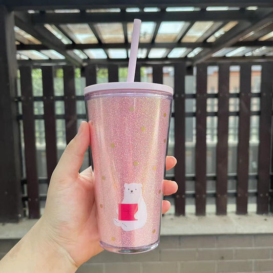 Starbucks Taiwan 2021 bear and gift Grande cold water straw cup Starbucks loveinstarbucks