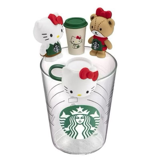 Starbucks Taiwan HelloKitty co-brand four ornaments for cup  - without cup only ornaments