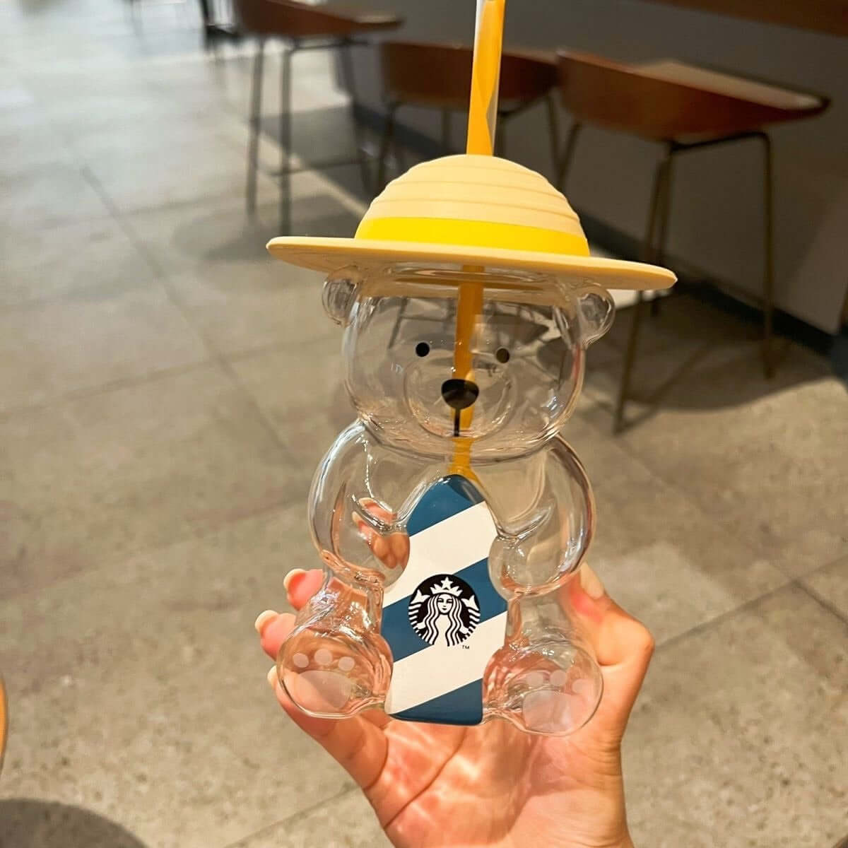 Starbucks Korea 2022 summer yellow hat bear glass loveinstarbucks loveinstarbucks