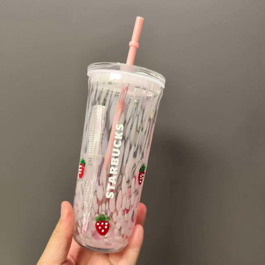 Starbucks Strawberry Glass Cup 473ml 16oz  - read details before order