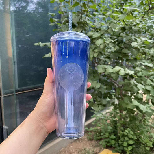 Starbucks Tumbler HK/TAIWAN 2023 Mid-Autumn Festival series falling star Gradient Blue cold water straw cup 24oz Starbucks loveinstarbucks
