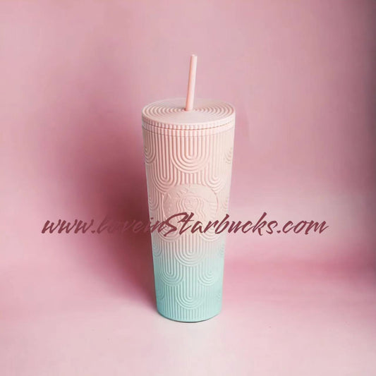 Starbucks HONGKONG Tumblers 2023 pink green scale straw cold cup 24oz Starbucks loveinstarbucks