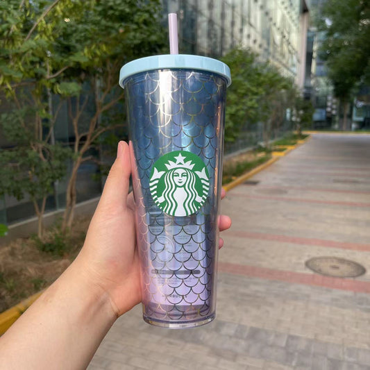 Starbucks KR blue scale cold water Straw Cup 24oz Starbucks loveinstarbucks