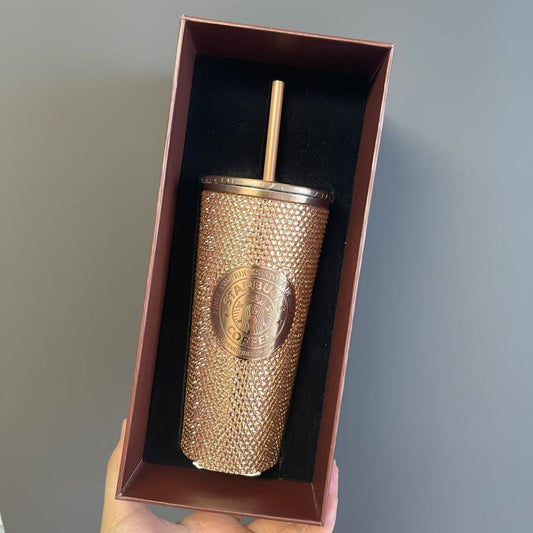 Starbucks Korea 2025 Golden rhinestones stainless steel cup
