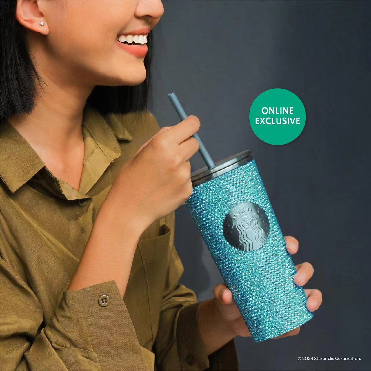 only shipping within US . Starbucks Thailand 2024 rhinestones cold water straw cup 16oz Starbucks loveinstarbucks