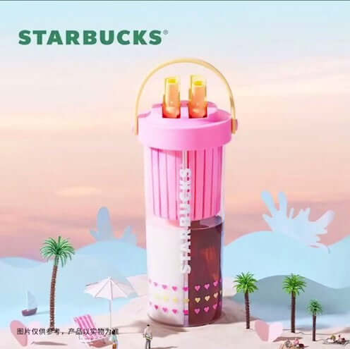 Starbucks China 2024 Colorful summer double drinking plastic cup 760ml Starbucks loveinstarbucks