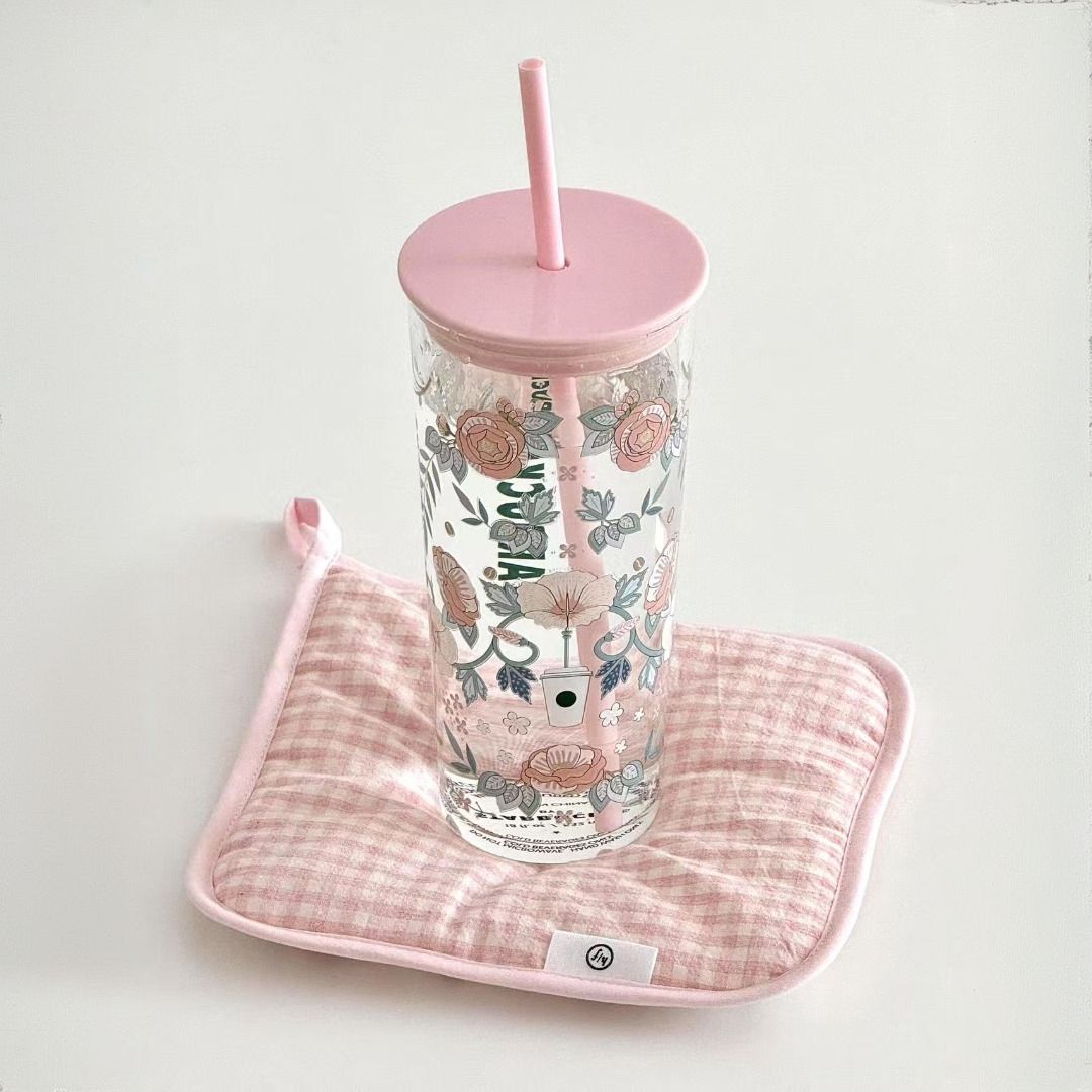 Starbucks China 2025 Spring Flower online Series glass straw Cup 532ml