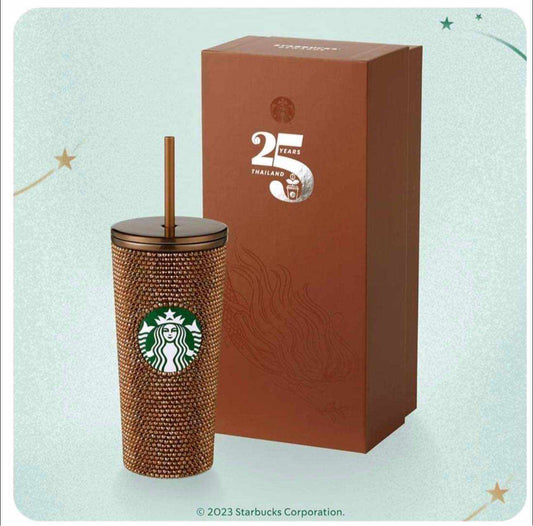 Starbucks 2023 Thailand copper rhinestone cup , only ship to US Starbucks loveinstarbucks