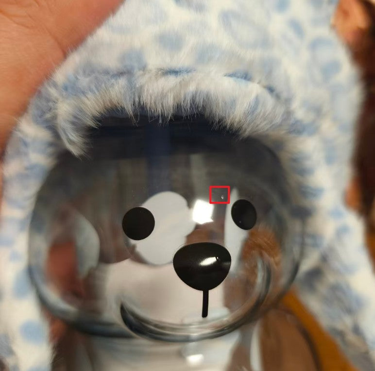 tiny flaw A2  Starbucks China 2026 blue Leopard Print Series Bearista Bear glass with headpiece
