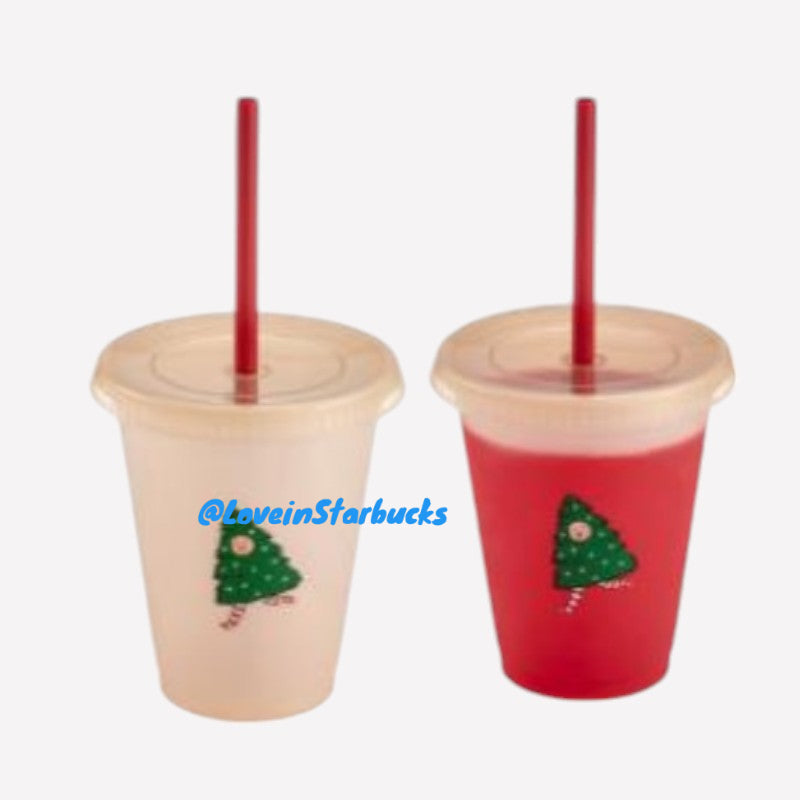 Starbucks Taiwan 2024 Christmas series Plastic discoloration straw cup 473ml when exposed to cold Starbucks loveinstarbucks