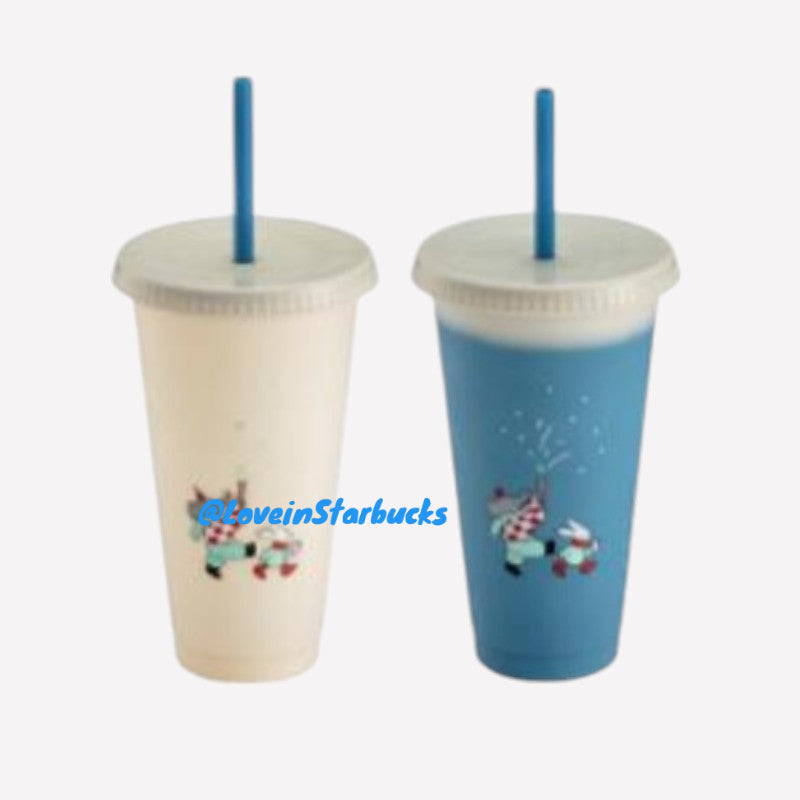 Starbucks Taiwan 2024 Christmas series Plastic discoloration straw cup 710ml when exposed to cold Starbucks loveinstarbucks