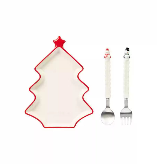 Starbucks Korea 2024 Christmas Season1 Fork Spoon Plate Set Starbucks loveinstarbucks