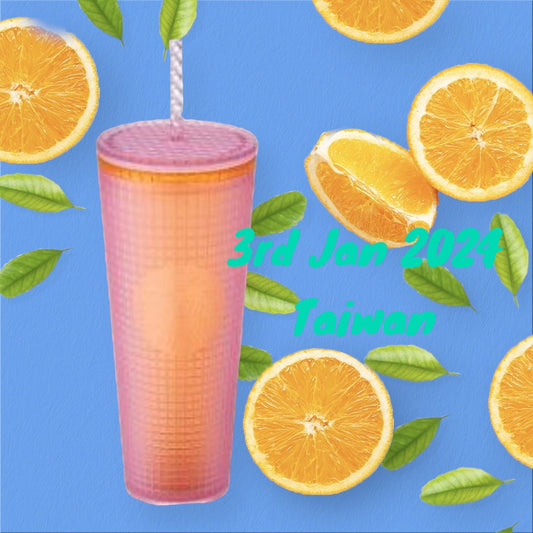 Starbucks Taiwan 2024 New year soft pink Gentle Powder Gird straw cup 24oz loveinstarbucks loveinstarbucks