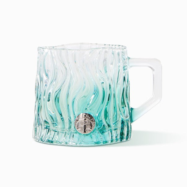 Starbucks China 2023 Fresh Mint Green Embossed glass 425ml Starbucks loveinstarbucks