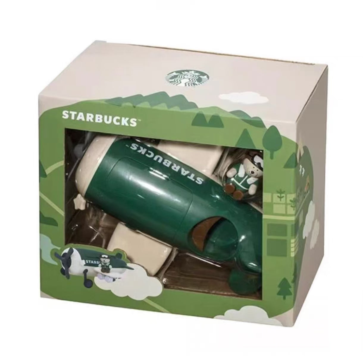 台湾スターバックス2025ベアリスタ飛行機 Taiwan Starbucks 2025 Retro Airplane Storage Box - original box maybe