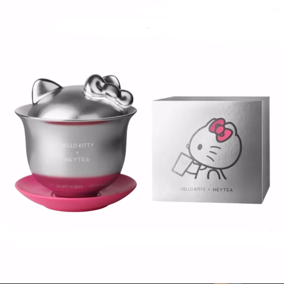 Hello Kitty and HEYTA China 2024 Silver ceramics tea bowl set HEYTA loveinstarbucks
