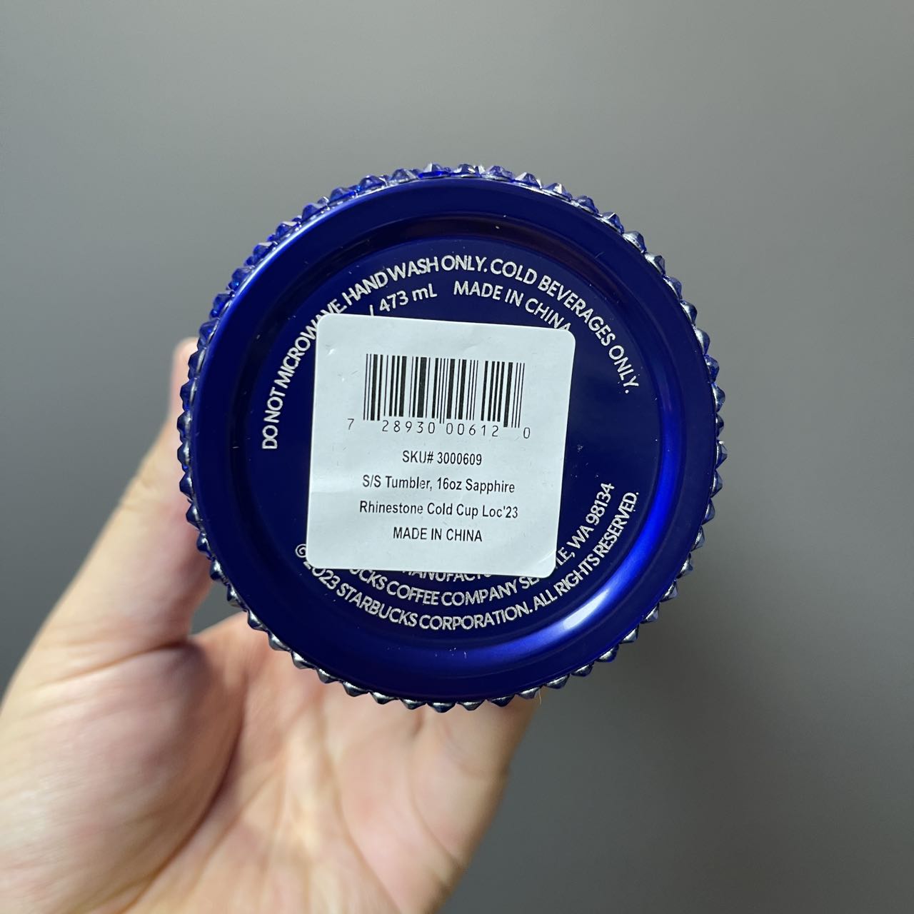 Starbucks Philippines 2023 blue rhinestones cold water straw cup 16oz loveinstarbucks loveinstarbucks
