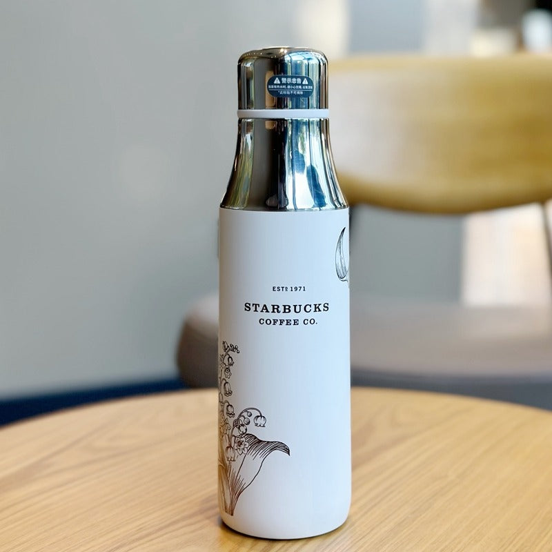 Starbucks China 2023 Lily of the Valley series Stainless steel mug 500ml and eye mask gift box Starbucks loveinstarbucks