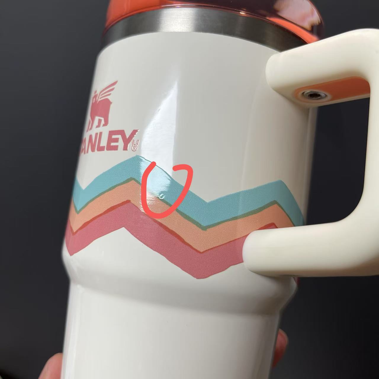 customized  Tiny flaw white stainless steel cup  Stanley cup 20oz - shipping within US -test