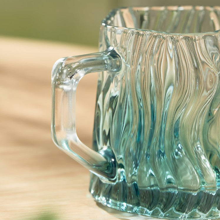 Starbucks China 2023 Fresh Mint Green Embossed glass 425ml Starbucks loveinstarbucks