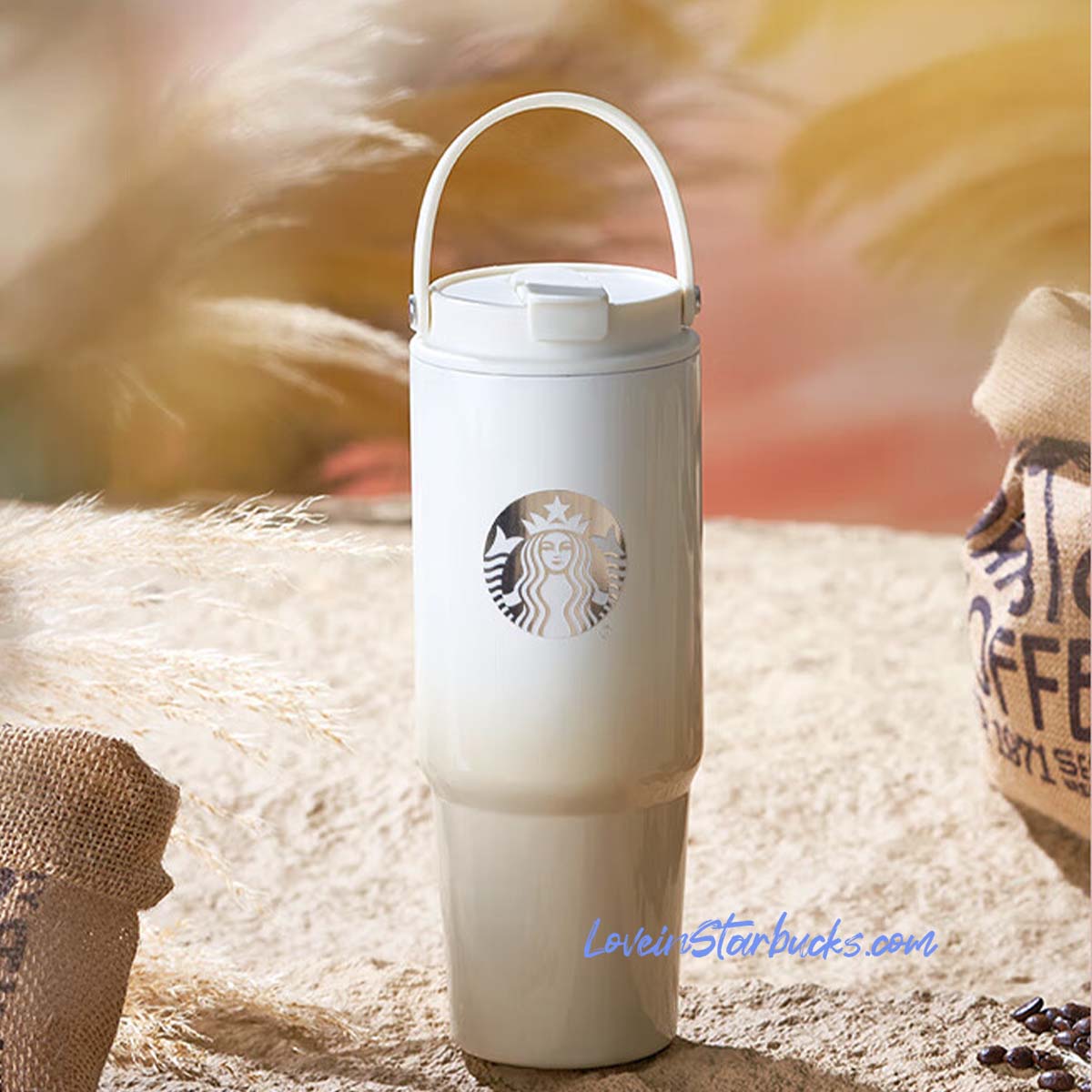 Starbucks China 2024 Sunset double-spout handheld stainless steel cup 820ml Starbucks loveinstarbucks