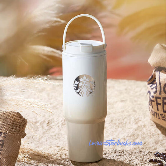 Starbucks China 2024 Sunset double-spout handheld stainless steel cup 820ml Starbucks loveinstarbucks