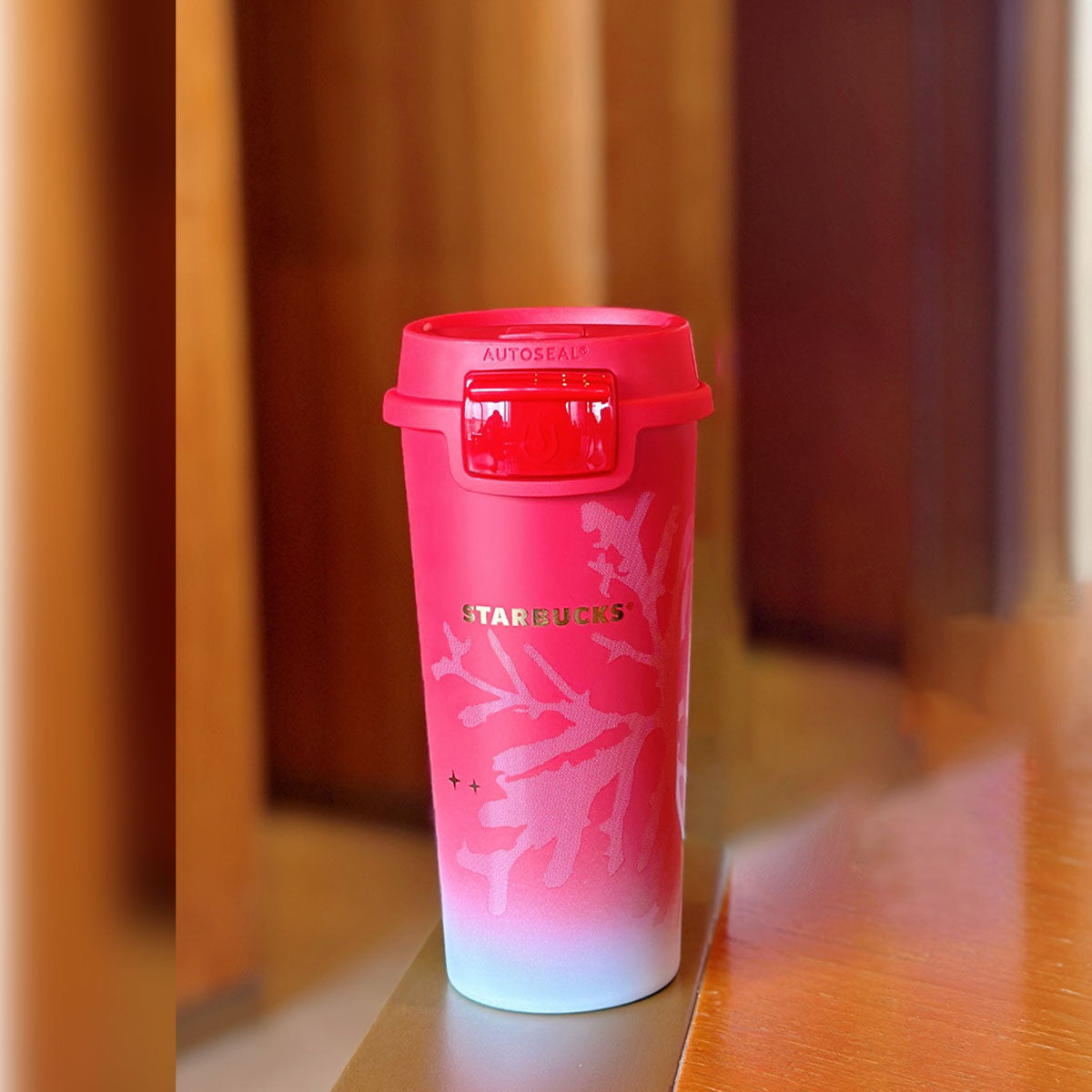 Starbucks China 2023 Christmas winter day series Ombre red Sliding lid stainless steel cup 350ml Starbucks loveinstarbucks