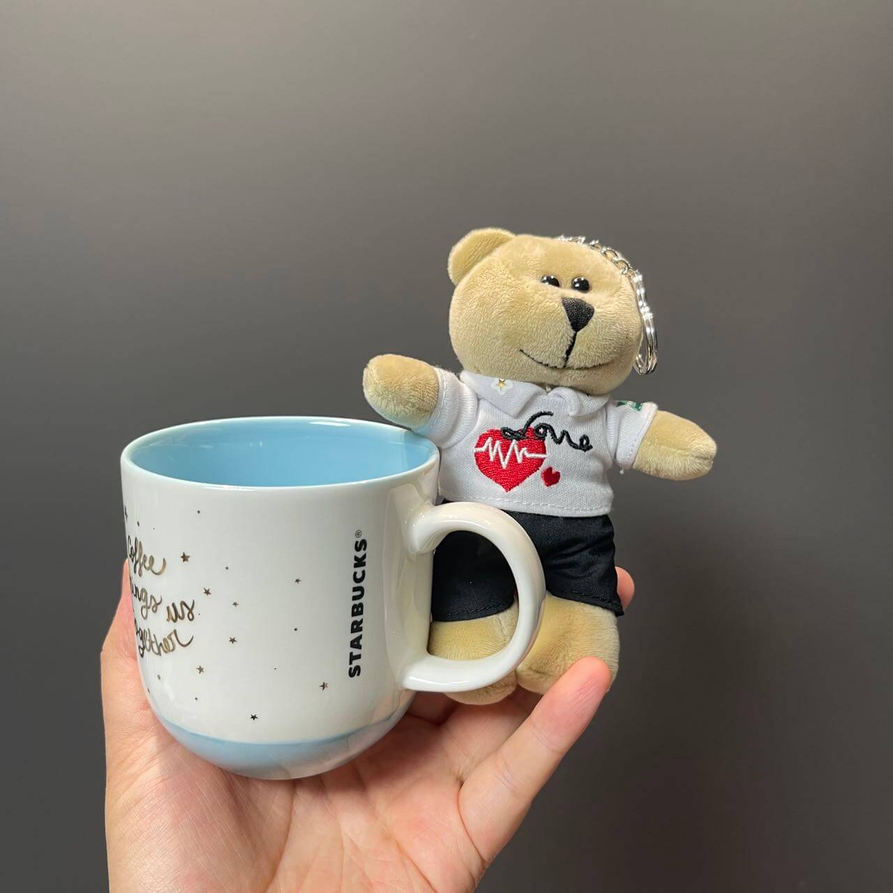 Starbucks China Valentine's Day boy Bearista keychain and cup loveinstarbucks loveinstarbucks