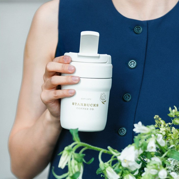 Starbucks tumbler China 2023 Lily of the Valley Online Double mouth stainless steel accompanying cup 340ml Starbucks loveinstarbucks