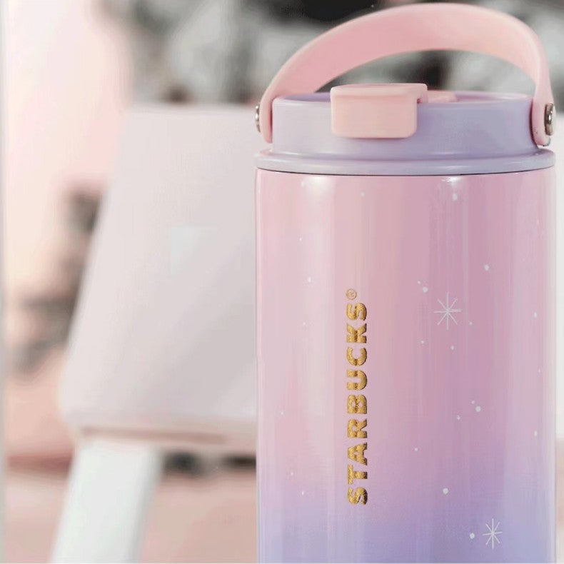 Starbucks China 2023 Christmas cute pet series Ombre pink purple stainless steel cup 820ml Starbucks loveinstarbucks