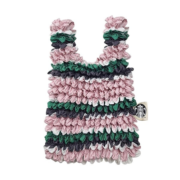 Starbucks Taiwan 2026 Sakura series striped elastic bag